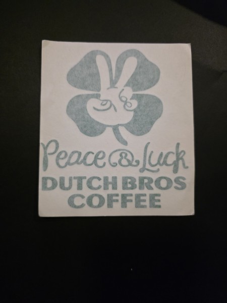 Calcomanía PEGATINA HOLANDESA BROS PAZ SUERTE TRÉBOL verde café raro difícil de encontrar DB diseño antiguo