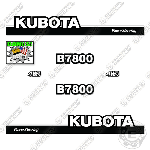 Fits Kubota B7800 Decal Kit Tractor - 7 YEAR OUTDOOR 3M VINYL! - 第 1/2 張圖片