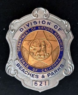 California State Parks Division of Beaches & Parks Ranger badge 1953 1961
