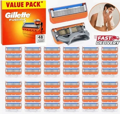 48x New Gillette Fusion Blade Refills Compatible For Gillette Fusion 5 Proglide.