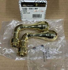 Baldwin Estate 5100 Pair Lever Handle in 030 - Polished Brass 5100-030-MR New