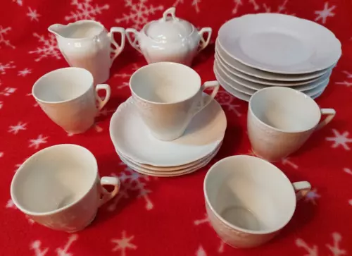 Bavarian Child Tea Set China Made in Germany White 18 Pieces Vintage FAST SHIP