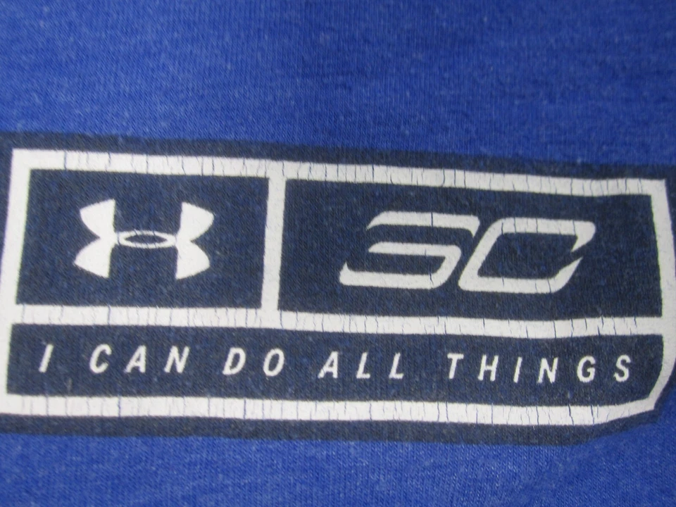 Camisa Under Armour Para Hombres Azul Mediana Steph Curry Espalda MVP NBA Baloncesto Foto 2 de 4