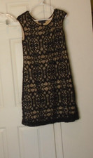 Vintage 1990s Y2K Connected Womens Sz 12P Black Midi Dress