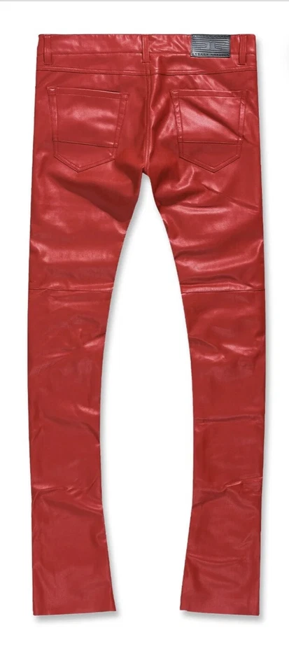 Jeans Jordan Craig vermelho PU empilhado - Imagem 2 de 2