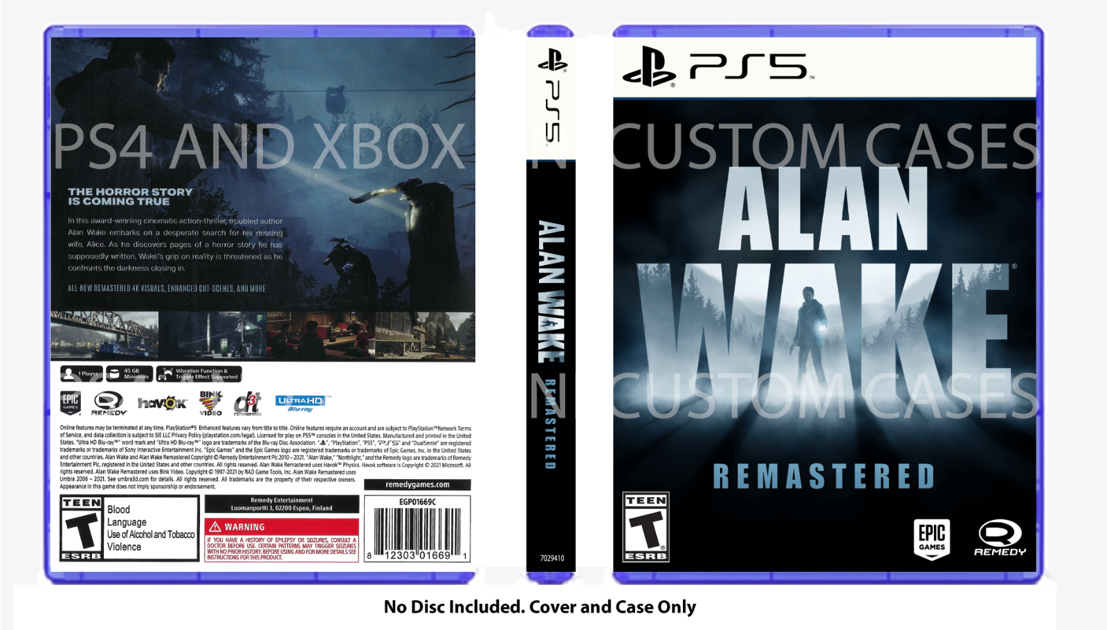 CUSTM CASE NO DISC Alan Wake II 2 XBOX Series X NO DISC SEE DESCRIPTION