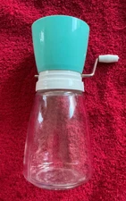 Nut Chopper ~ Grinder ~ Turquoise and white ~ 1950s
