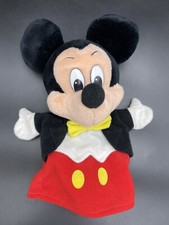 Vintage Disney Mattel Classic Mickey Mouse Hand Puppet Plush Toy 10" Red Black