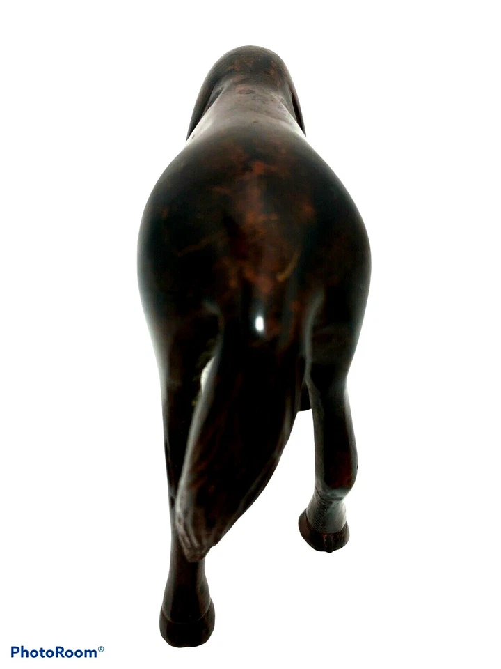 Estatua escultura caballo tallada en bronce 6"x4"x2" mediados de siglo moderna Foto 4 de 4