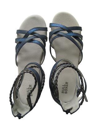 Bull Boxer Sandalen Gr. 38 blau Flache Riemchensandaletten Damen