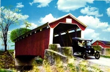 sam Wagner covered bridge pottsgrove Pennsylvania postcard