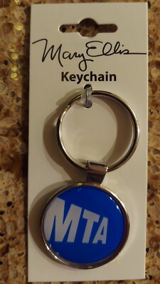 MTA NYCT key chain white MTA logo on blue