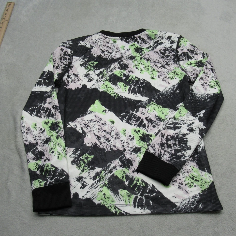 Camisa North Face Adolescentes Unisex Grande Negra Asbstract L/S Capa Base Tejido Waffle Foto 3 de 4