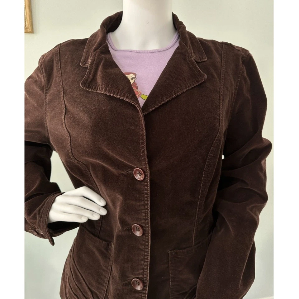 Chaqueta Blazer KIKIT Jeans Vintage Y2k Marrón Pana Talla Grande Foto 3 de 4