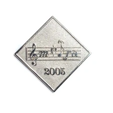 2005 Treble Clef Musical Notes Silver Lapel Pin Music Theme