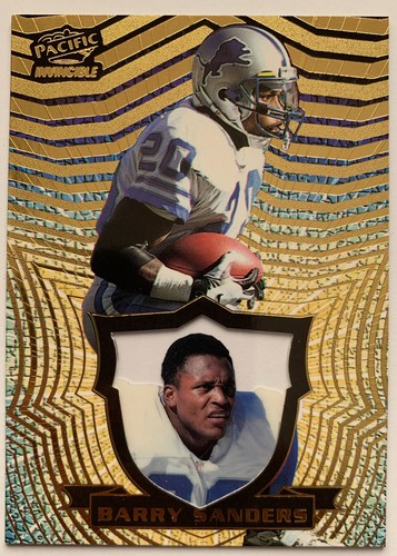 1997 Pacific Invincible Barry Sanders 50 Detroit Lions HOF EBay