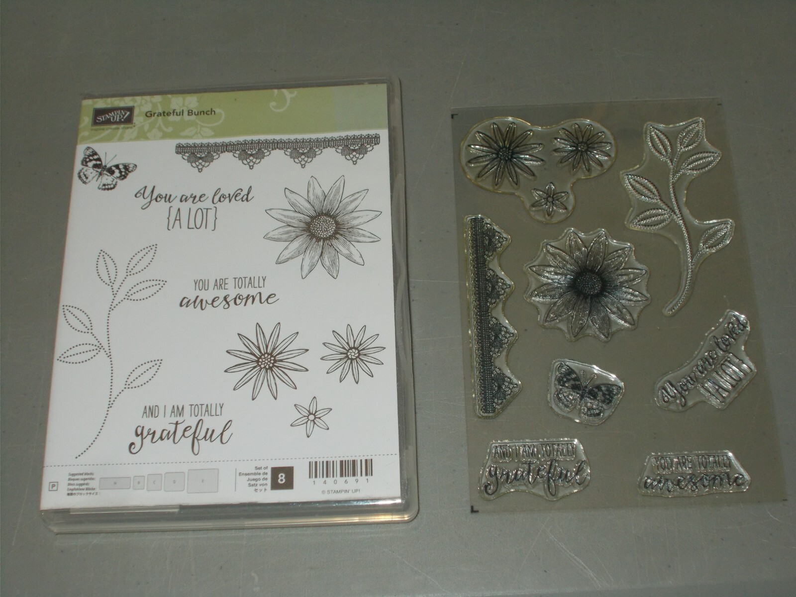 Stampin' Up GRATEFUL BUNCH photopolymer stamp set of 8 (140691) NEW | eBay