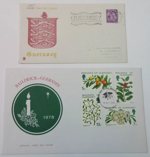 QUEEN ELIZABETH II GUERNSEY STAMP COVERS X 2 - PLEASE SEE PHOTOS