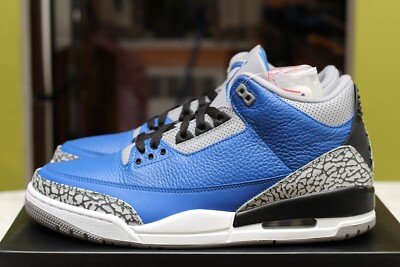 AIR JORDAN 3 RETRO 'VARSITY ROYAL' SIZE 10.5 DS 100 AIR JORDAN 3 RETRO 'VARSITY ROYAL' SIZE 10.5 DS 100