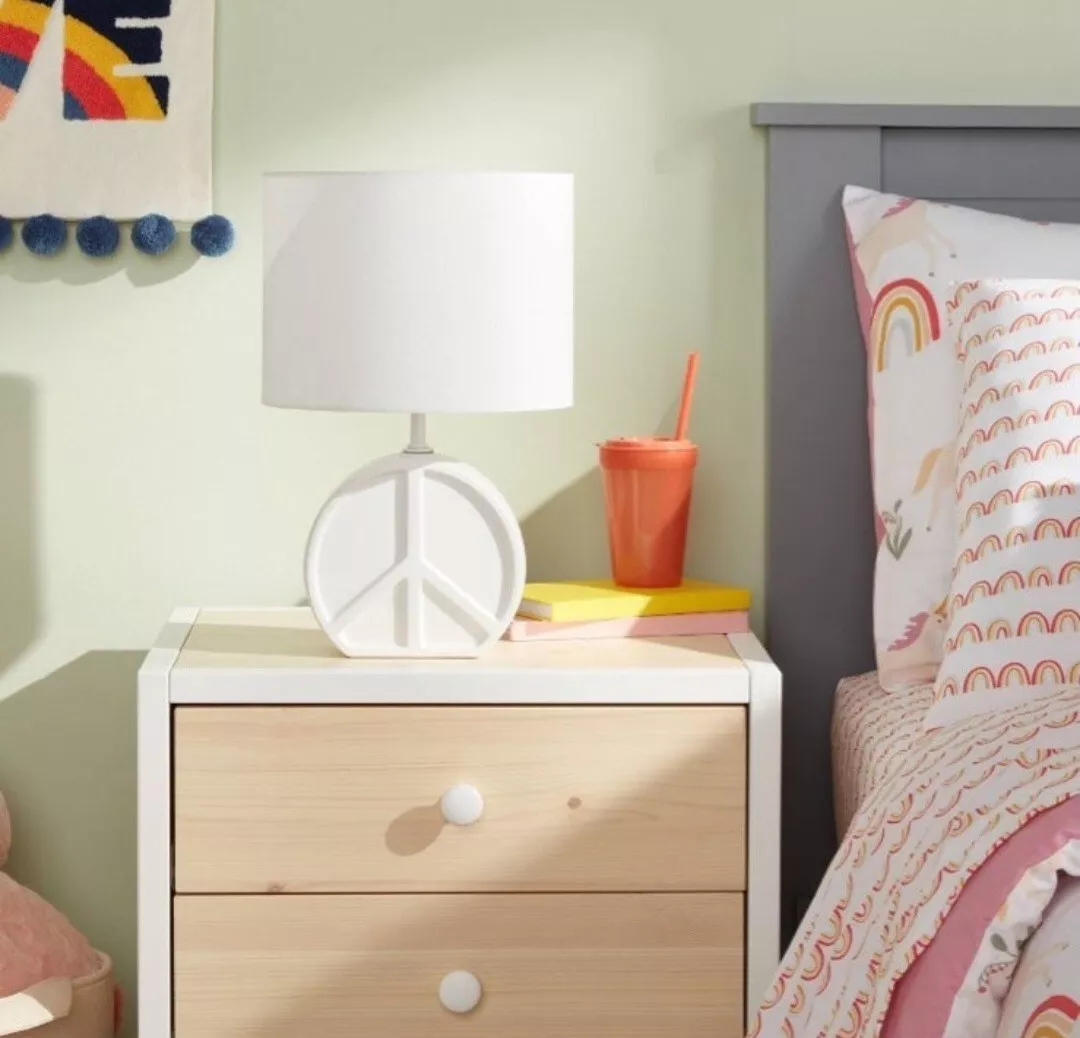 TARGET Pillowfort Set Of 2 PEACE Table Lamps NIB