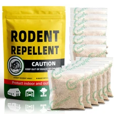 Peppermint Rodent Repellent 12 Pcs – Natural Mice & Rat Deterrent for Indoor Use