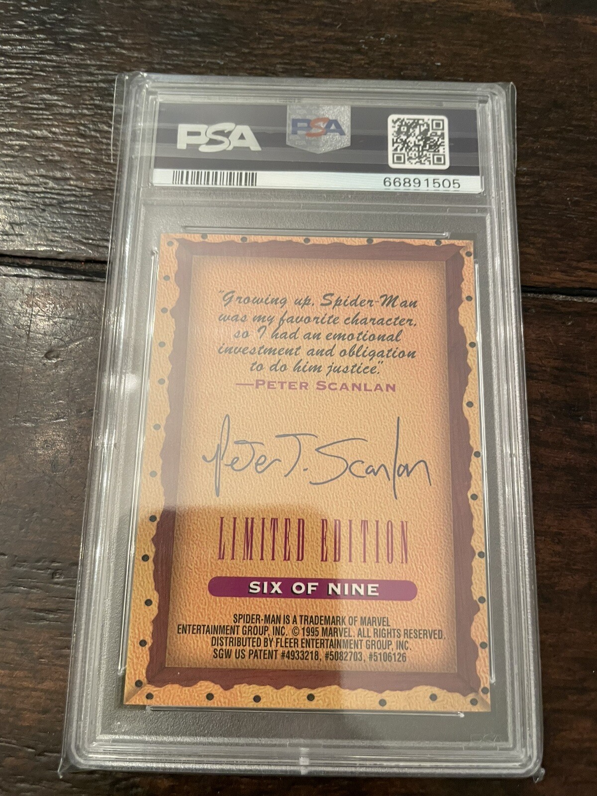 1995 Ultra Masterpieces #6 SPIDER-MAN CHROME PSA 10 Gem Mint view 2