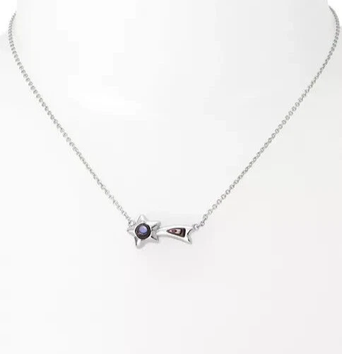 Collana con ciondolo Coach stella cadente abalone in argento sterling 925. 16 18 pollici nuovo con etichetta