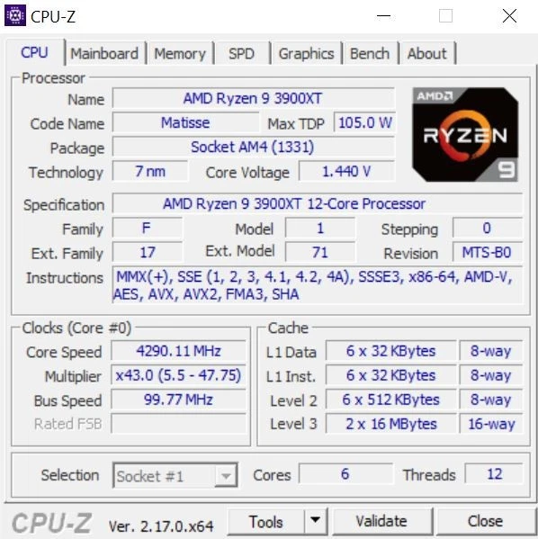 CPU AMD Ryzen 9 3900XT socket AM4 Boost 4.7 GHz - Immagine 3 di 3
