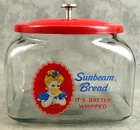 SUNBEAM BREAD ADVERTISING GLASS COUNTER SNACK  JAR Official Licensed
