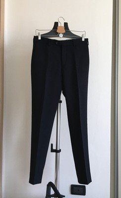 Pantaloni Pal Zileri 46 IT 100% Schurwolle Blau Navy Slim Fit Drop 8 Neu Italy