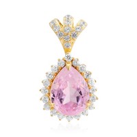Cavill Kunzit AnhäNger Tropfen 2,74Ct Vergoldetes 925 Silber Damen Schmuck