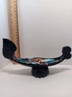 Diego Vidal Murano Art Glass Gondola' Signed Black/ Millefiori-"Art- Italy"