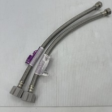 2 Pack Stainless Braided Toilet Supply Line 3/8" Comp X 7/8" Ballcock X 16" Long
