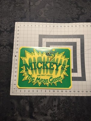 VTG 1984 Mickey's Fine Malt Liquor ''The Mean Green'' Beer Sign