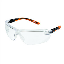 Sellstrom Safety Glasses - XM310 Series - Clear Lens - Black/Orange Frame - Har