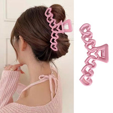 Valentines Hair Clips Light Pink Hair Claw for Women 1Pcs Pink Heart Hair Claws