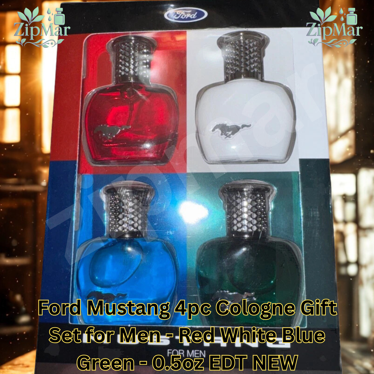 Men's Gift Fragrance Mustang By Ford Eau De Toilette Spray 4x0.5fl