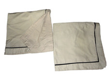 NAUTICA KHAKI CHINO TWILL BLACK TRIM 2 EURO PILLOW SHAMS 26 X 26
