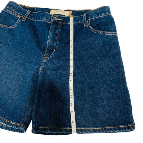 Levis Shorts Denim 505 Blue Jean Womens Size 14 Regular Relaxed Straight Modest - Picture 2 of 5