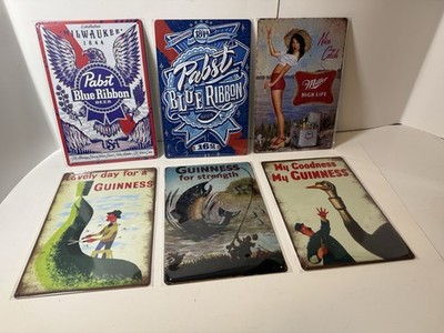 BEER 五稜星 五角星 バレルサイン ヘッドサイン レア カフェ BAR 希少 Huge Lot Of 25 Beer Liquor & Bar Signs Total 25 Random Tin Sign