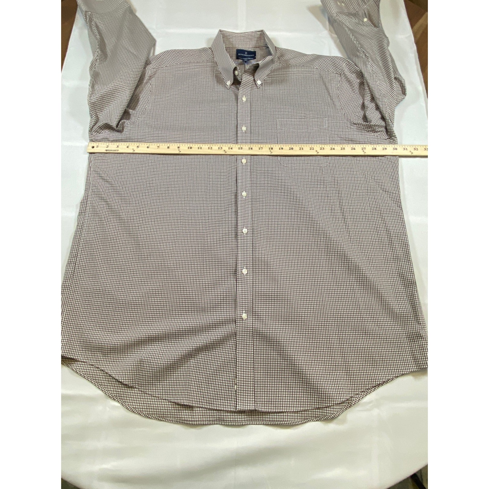 Buttoned Down Mens Gingham Check Long Sleeve Butt… - image 8