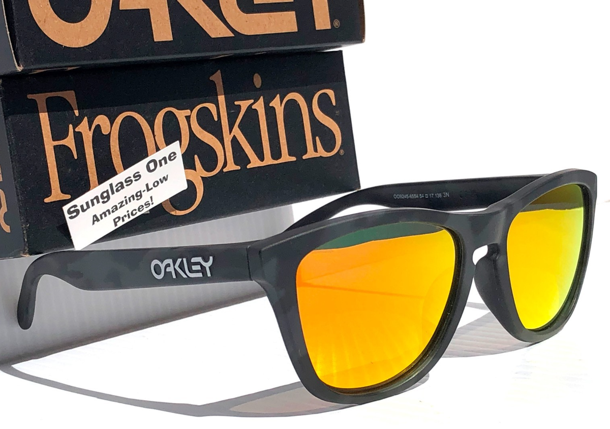 Oakley FROGSKINS Matte Black Camo POLARIZED Galaxy Ruby lens