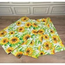 Home Collection Sunflower Placemats Set of 5 Fabric Dining Table Décor