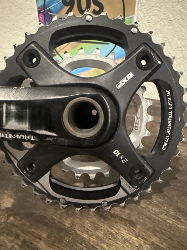 Juego de bielas de bicicleta Truvativ X9 2x10 175 mm SRAM bicicleta de montaña vintage años 90 39/26 Foto 4 de 4