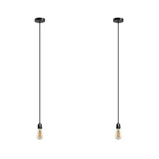 IP65 E27 Outdoor Pendant Light Industrial Lamp Holder Adjustable 95-195cm Cable