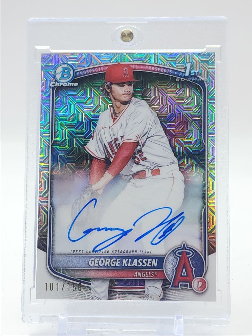 GEORGE KLASSEN 2025 BOWMAN CHROME 1ST AUTOGRAPH HTA CHOICE AUTO /150 Q3735