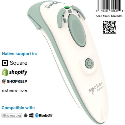 Socket Mobile DuraScan D755 Ultimate Barcode Scanner for Health Care White