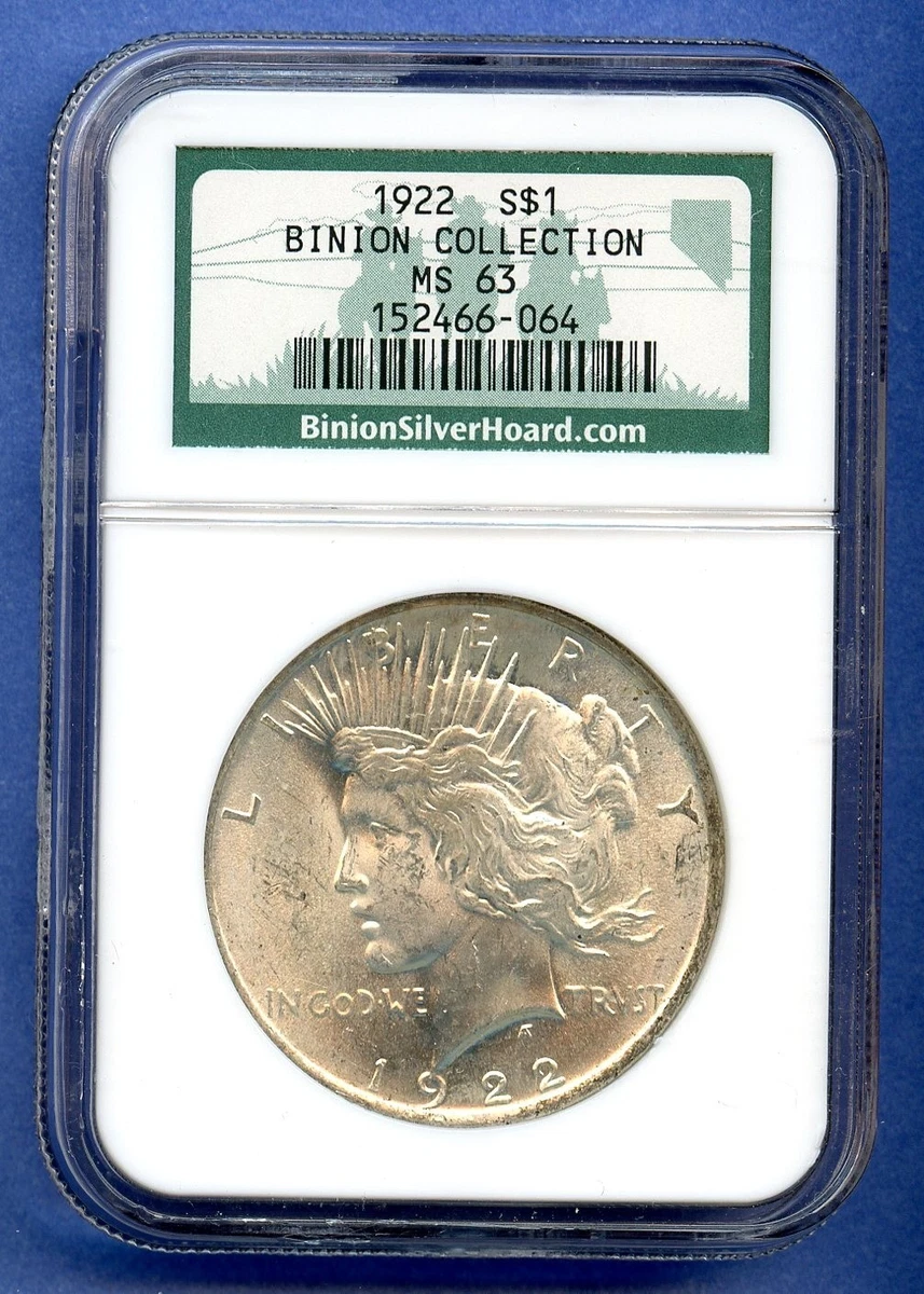 MS 63 Graded 1922 Year NGC Certified Peace Dollars (1921 MS 63 Graded 1922 Year NGC Certified Peace Dollars (1921