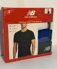 New Balance Performance Crew Neck Tee 3-Pack Size S Black Blue White