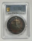 1992 999 Silver Eagle $1 1ozt Coin PCGS MS68 Monster Rainbow Toning Obverse